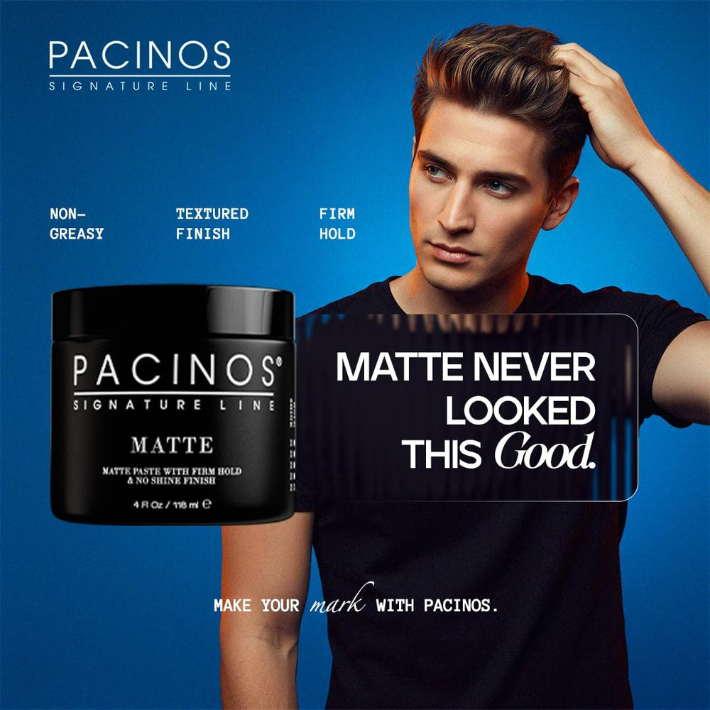Pacinos DRYFI matte paste towel-dried-use enables quick, controlled styling