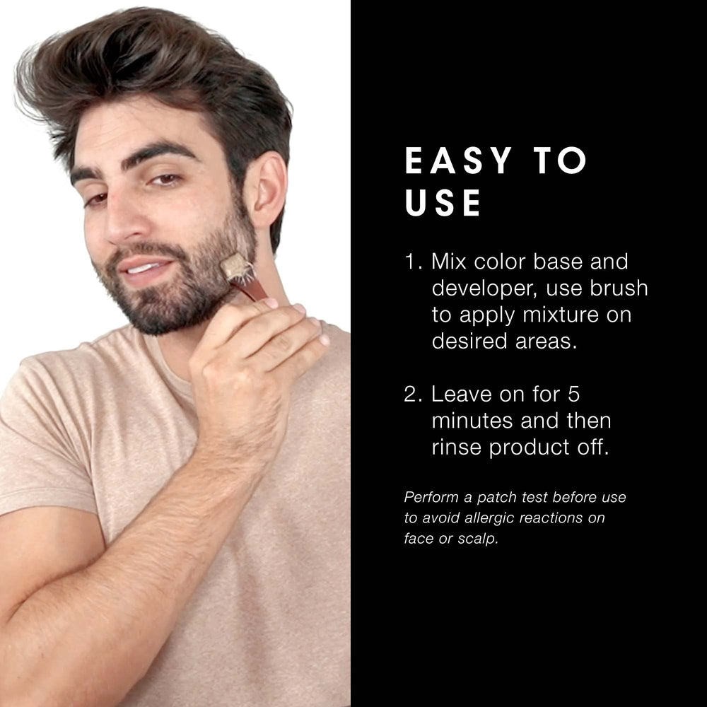 Pacinos hair application brush delivers even color on sideburns and beard lines