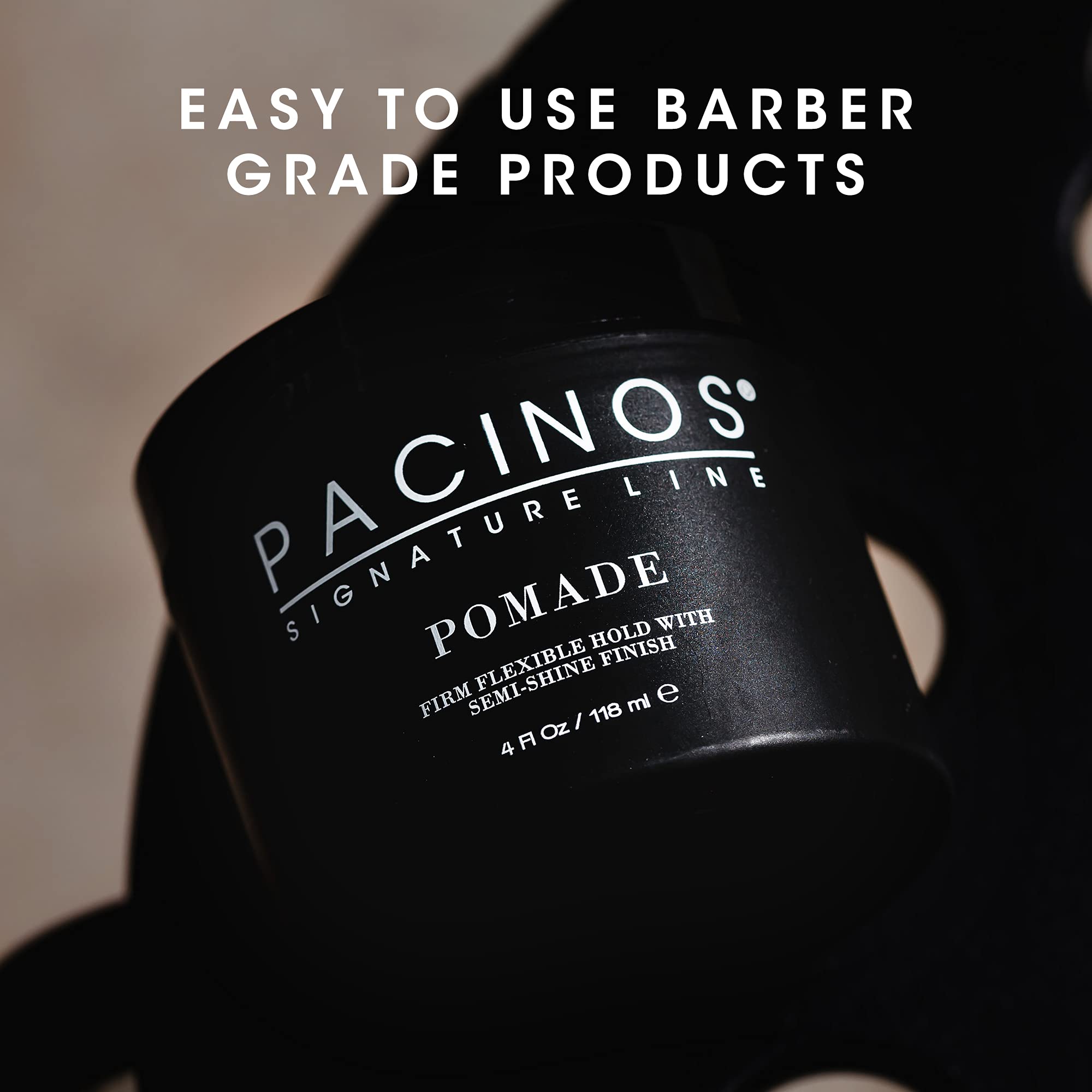 Pacinos Pomade salon-quality result on real hair during daily grooming.