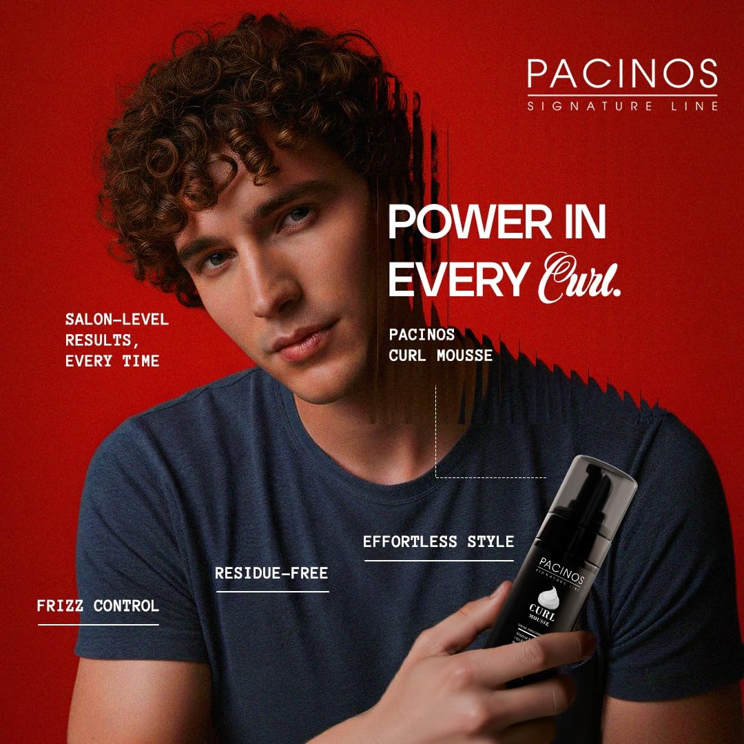 Pacinos mousse dispensing foam view highlighting creamy, lightweight texture for easy styling