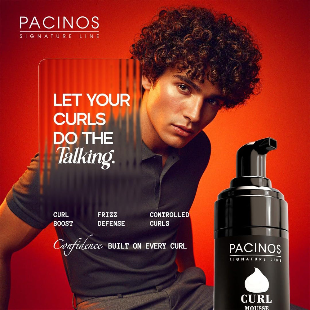Pacinos curl-enhancing mousse being scrunched into defined waves for texture