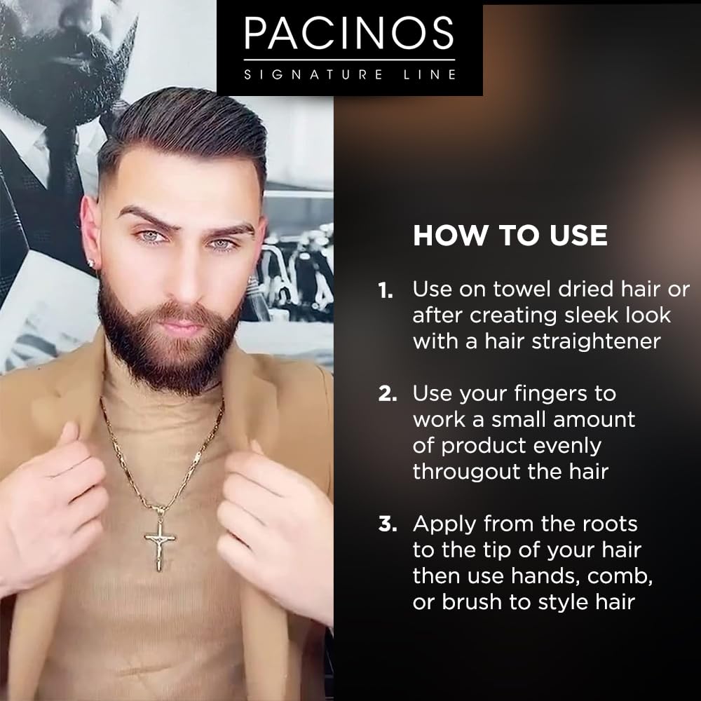 Pacinos SLEEK wet look finish suits medium to longer hair with natural shine