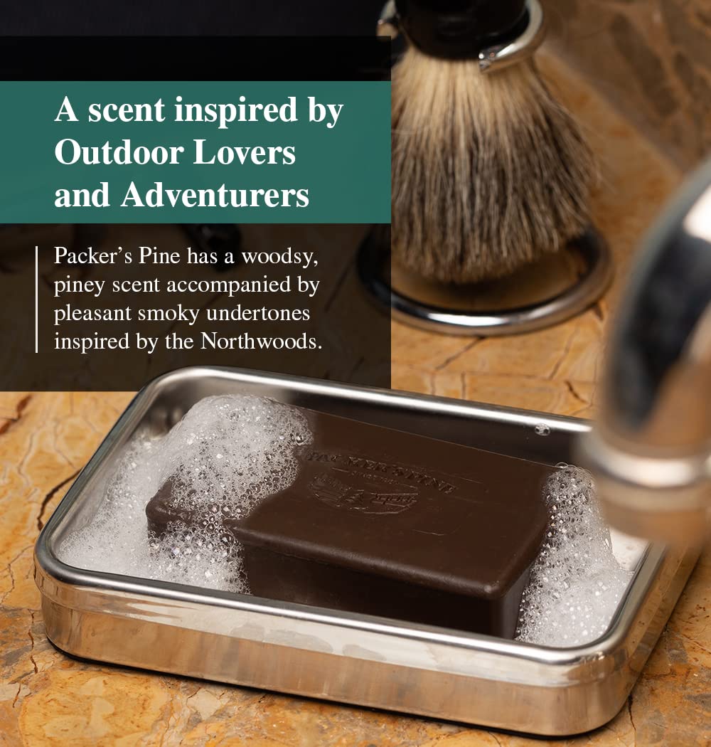 Packer's Pine Tar Soap textured bar detail signals natural ingredients