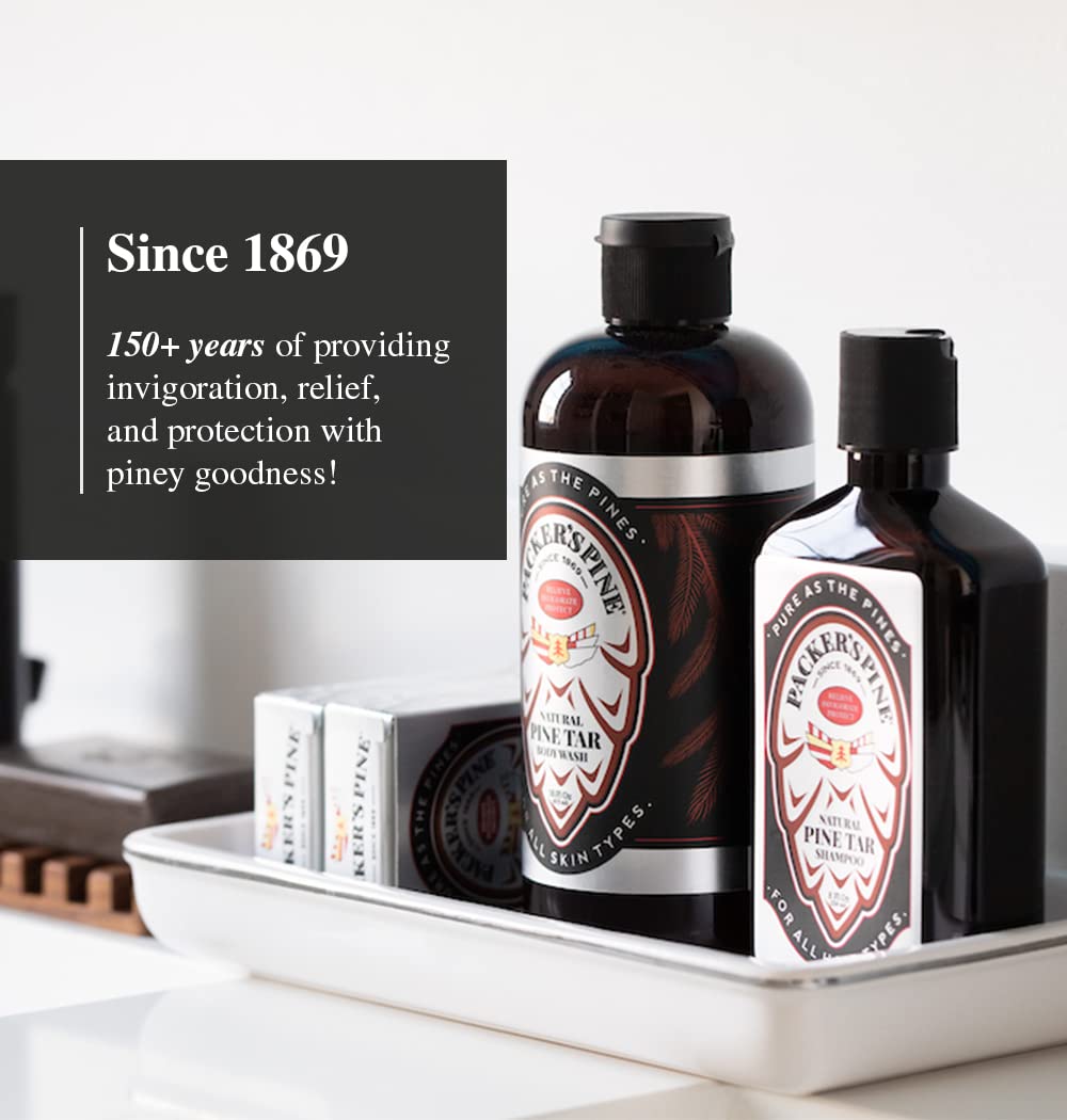 Packer's Pine Tar bottle on trail map suggests travel-friendly grooming.