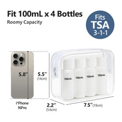 PACKISM 3-pack clear bags organize travel in carry-on luggage.