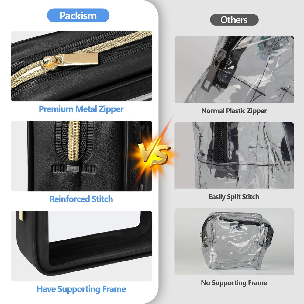 PACKISM Clear Makeup Bag 3 Medium car organizer use keeps items neat during road trips.