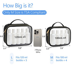PACKISM clear makeup bag handle for easy carrying or hanging.