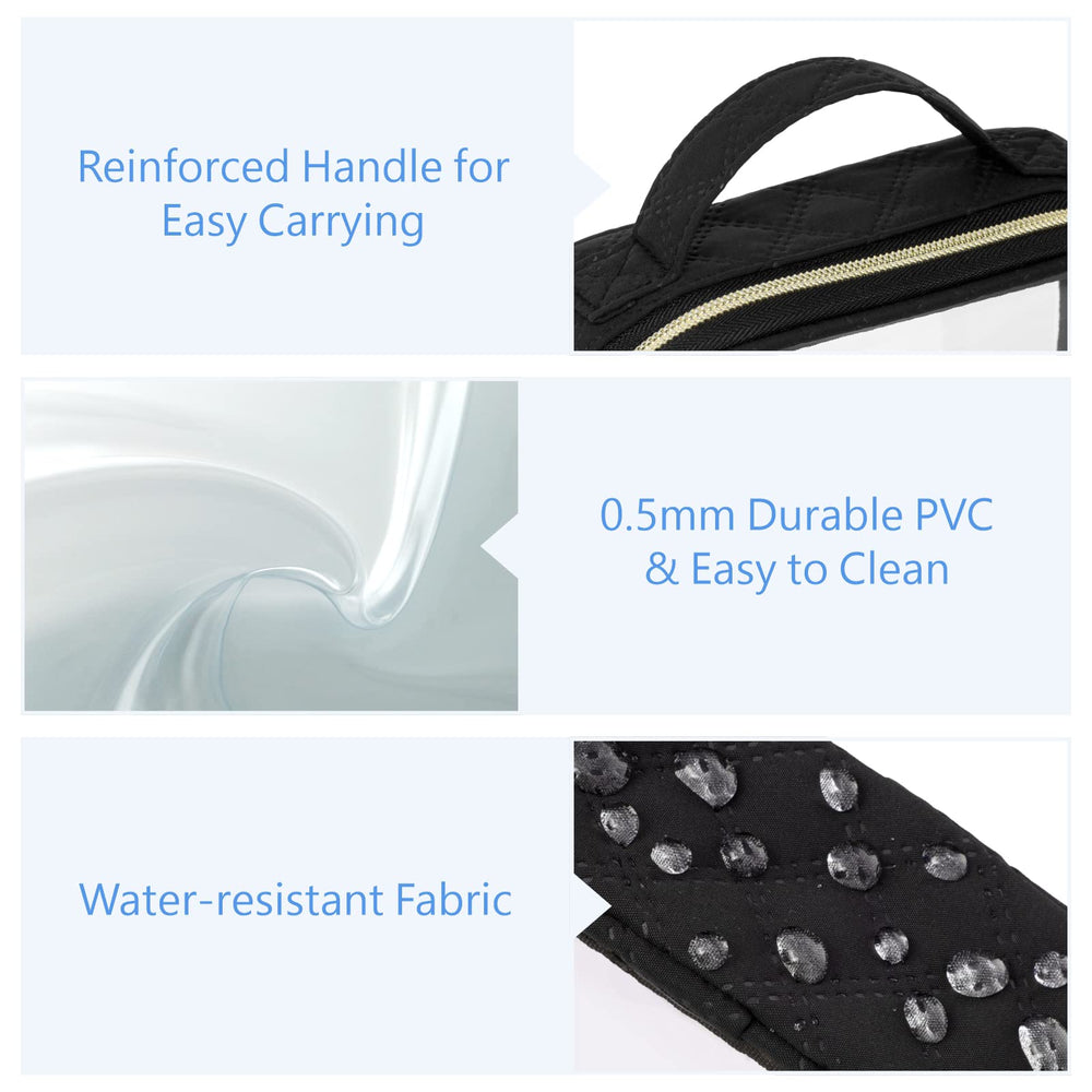 PACKISM clear makeup bag PVC sides enable simple scanning at checkpoints.