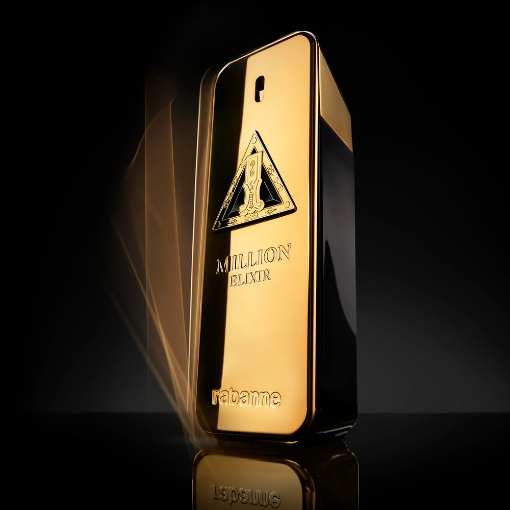 Paco Rabanne 1 Million Elixir packaging underscores luxe gifting appeal.