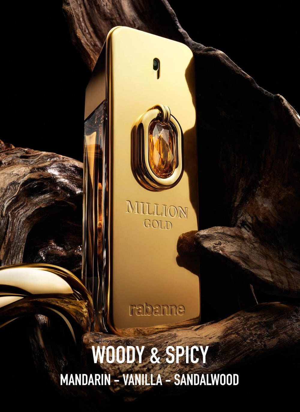 Paco Rabanne 1 Million Gold Elixir Intense amber-woody base focus for long wear.