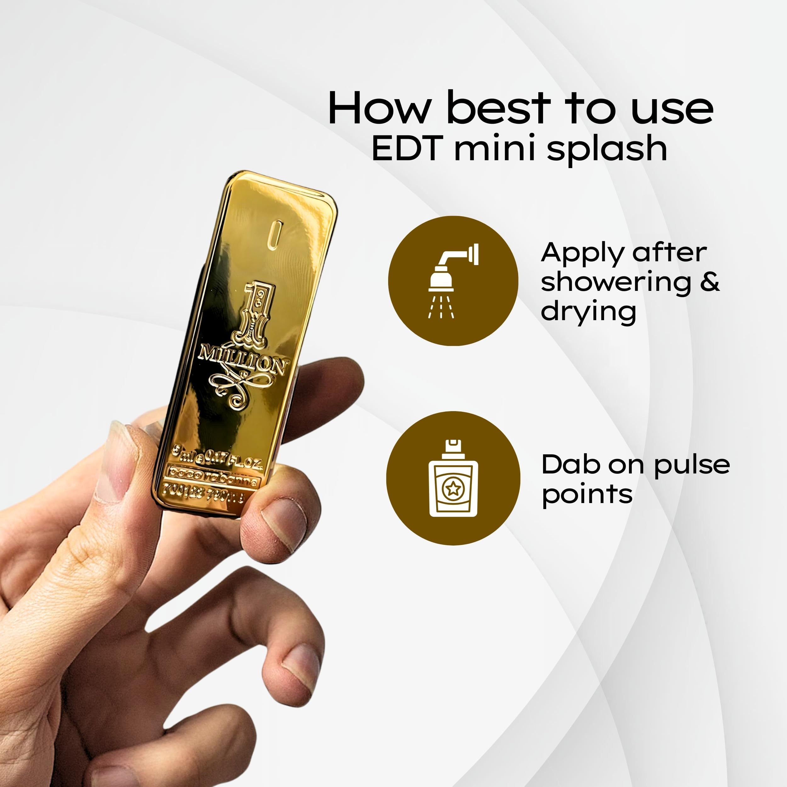 Paco Rabanne 1 Million mini packaging highlights bold, gift-ready presentation.