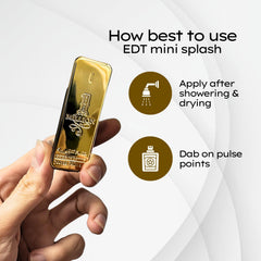 Paco Rabanne 1 Million mini packaging highlights bold, gift-ready presentation.