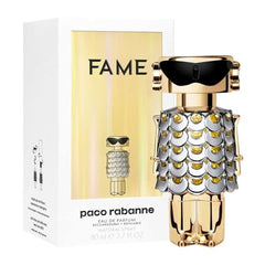 Paco Rabanne Fame EDP packaging art hints at a premium floral experience for gifting.