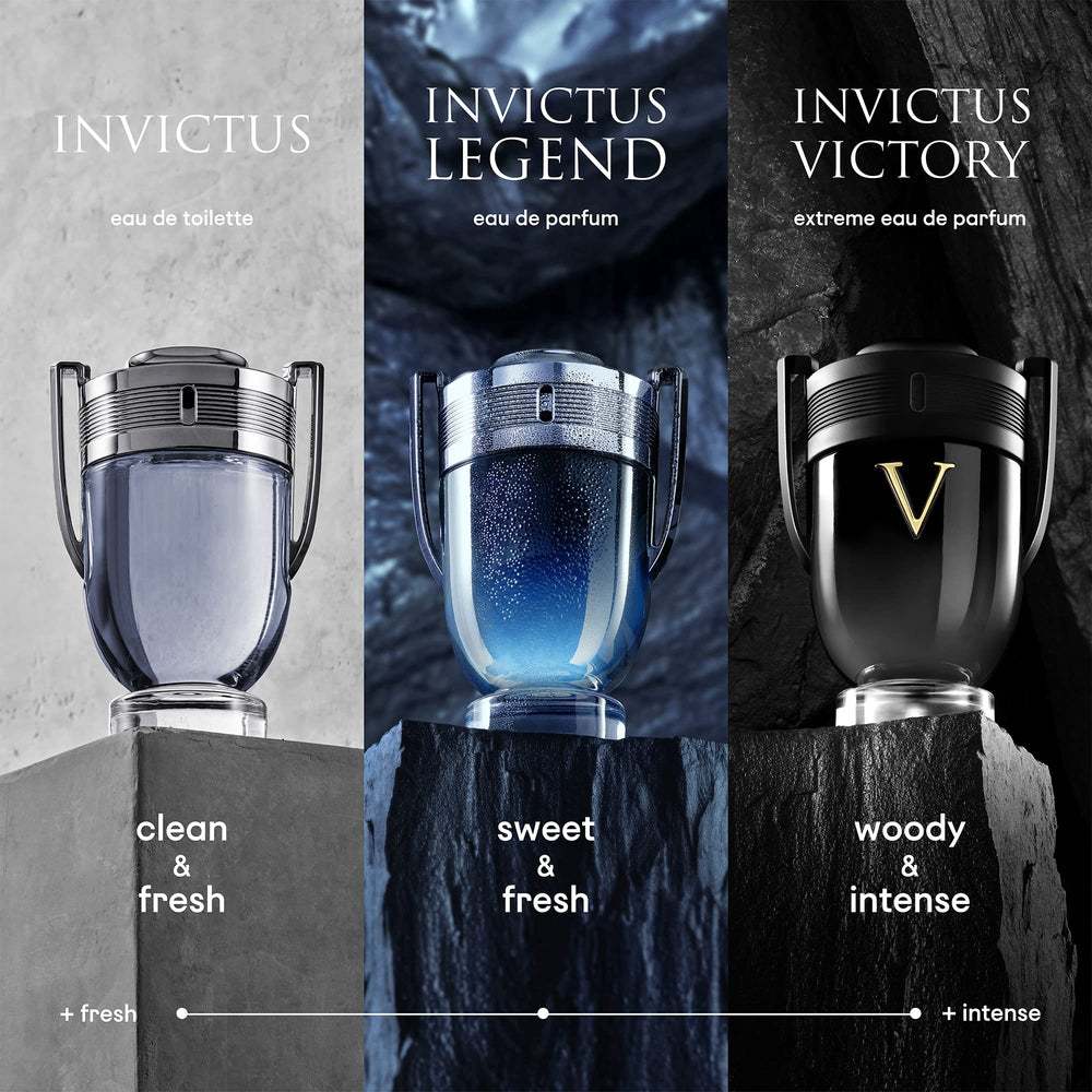 Paco Rabanne Invictus Victory ingredients graphic hints at mango and bergamot profile.