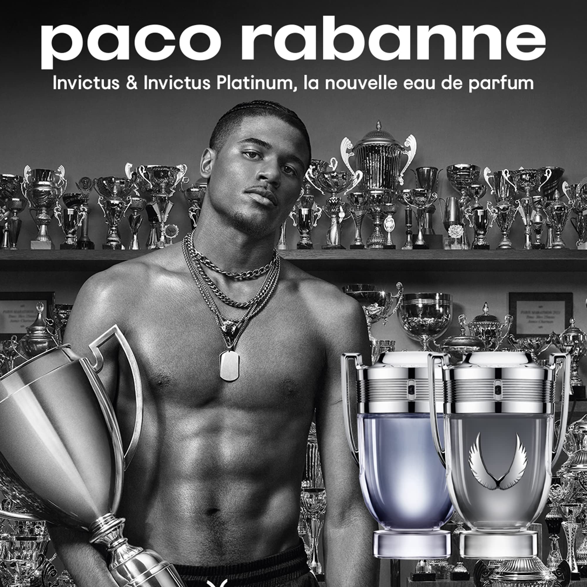 Paco Rabanne Invictus Victory worn on wrist for confident day-to-night fragrance.