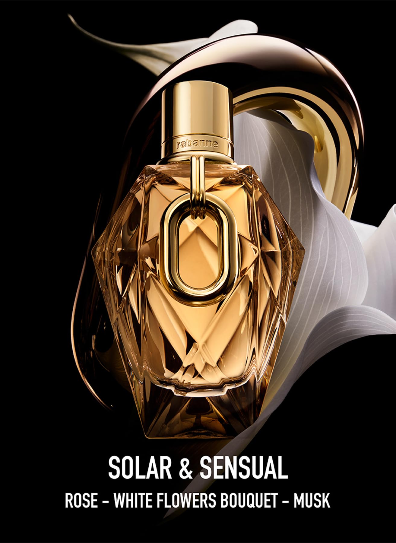 Paco Rabanne Million Gold bottle close-up emphasizes golden accents and premium craftsmanship.