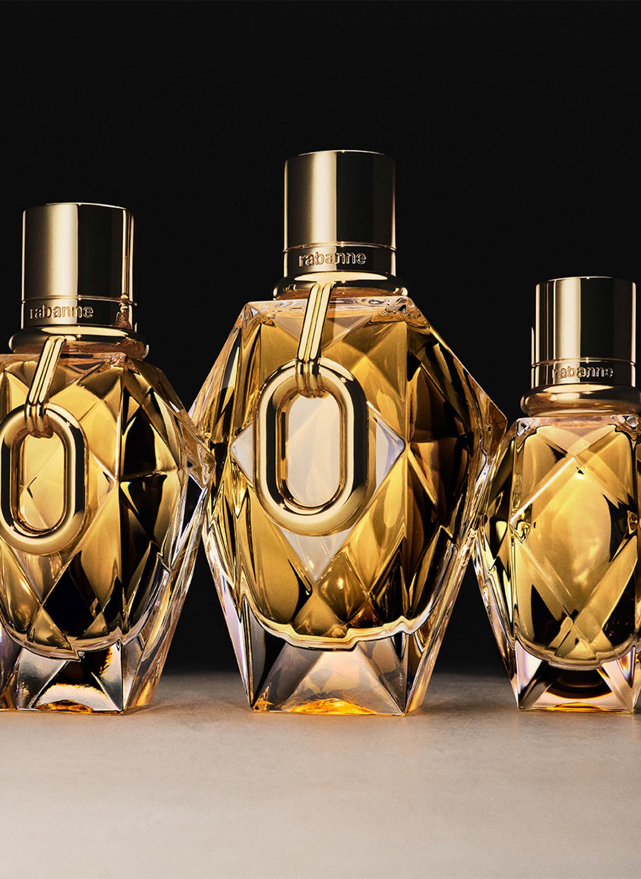 Paco Rabanne Million Gold floral detail reveals golden blossoms for luxurious fragrance moments.