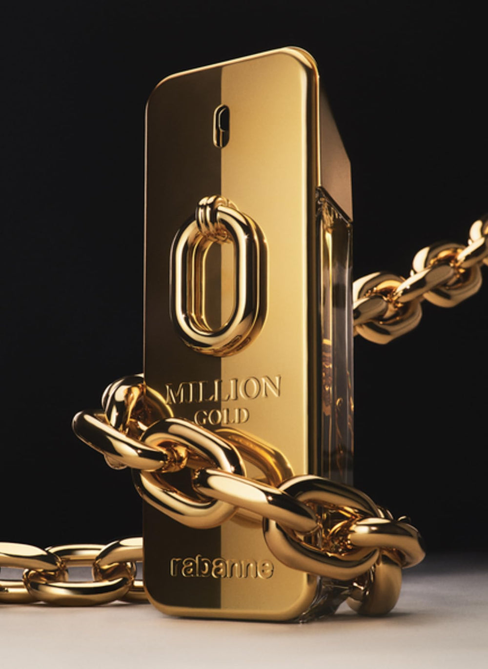 Paco Rabanne Million Gold Intense packaging foil accent emphasizes luxury finish.
