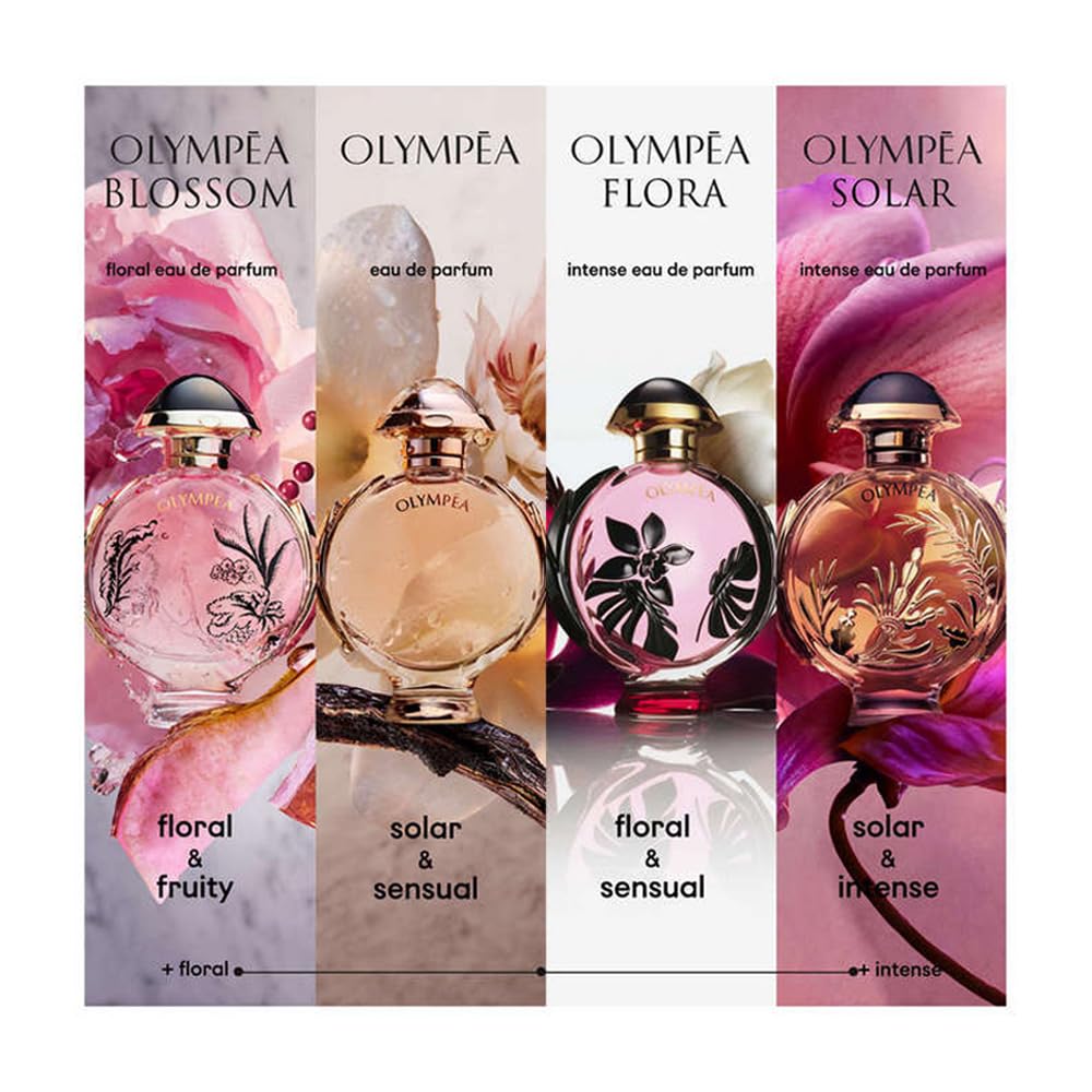 Paco Rabanne Olympéa middle notes vanilla-salt convey sensual warmth for romantic moments.