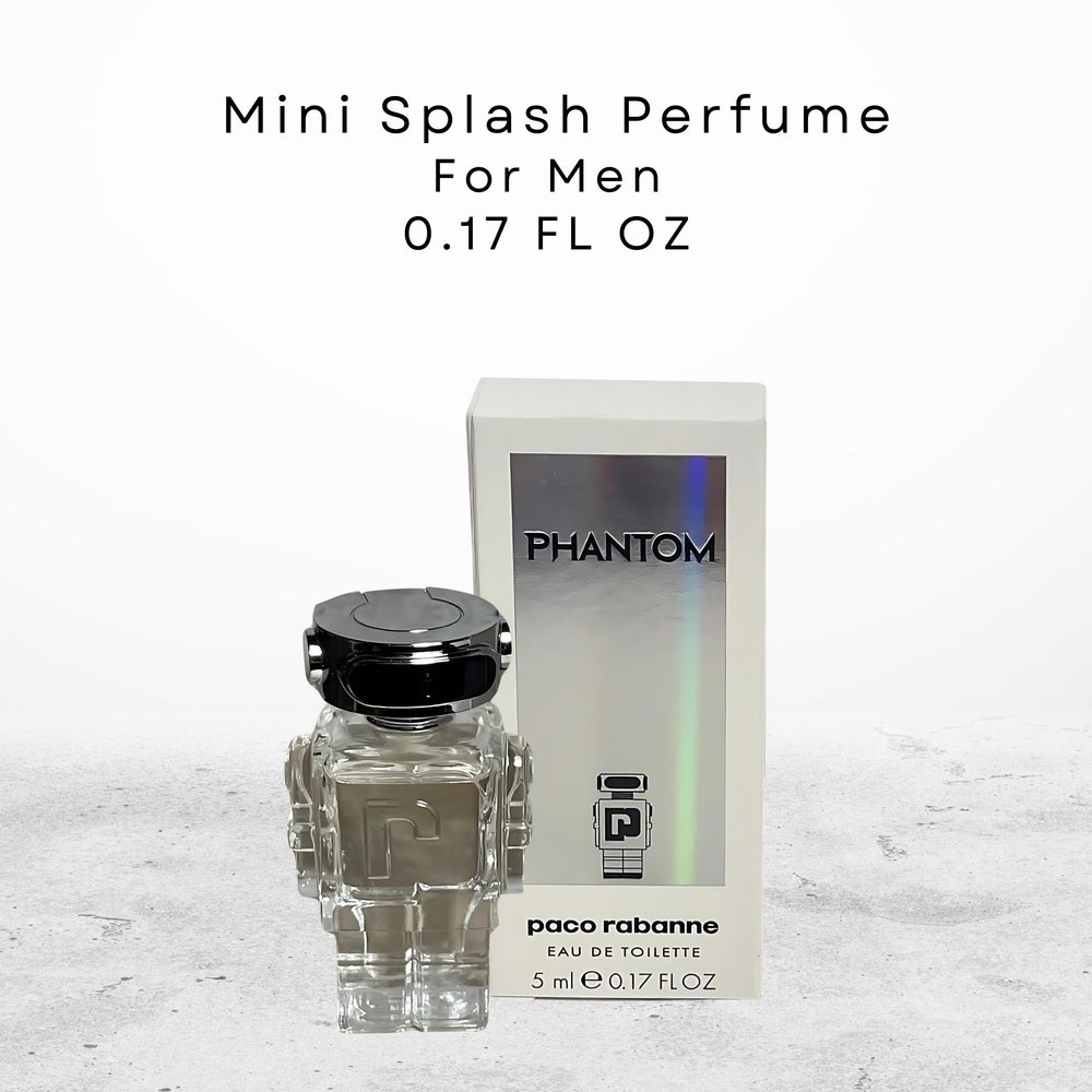 Paco Rabanne Phantom mini EDT cap close-up showing premium design.