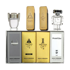 Paco Rabanne travel collection four mini bottles for everyday, on-the-go scent options.