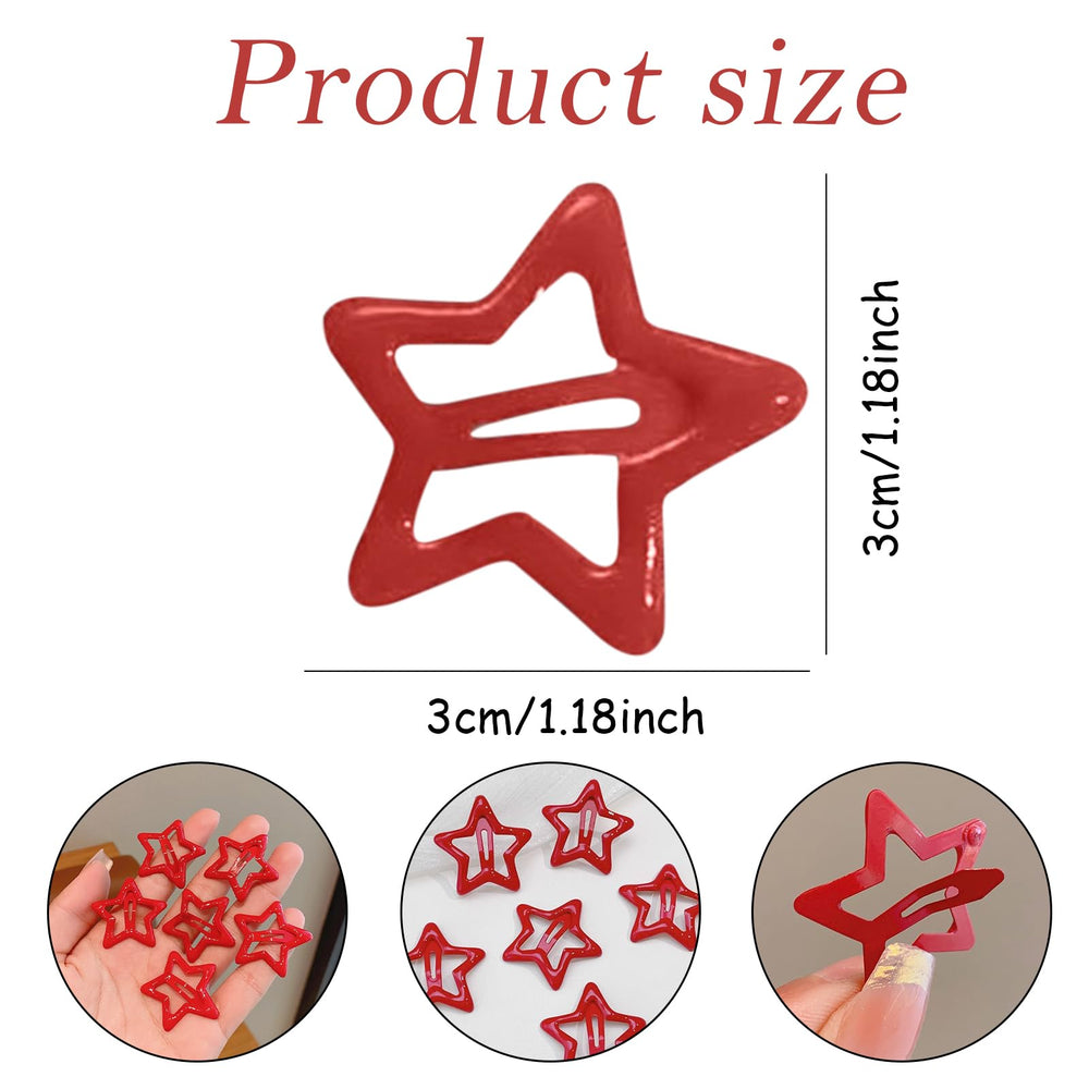 Paderison Y2K star hair clip demonstrates non-slip design for daily wear.