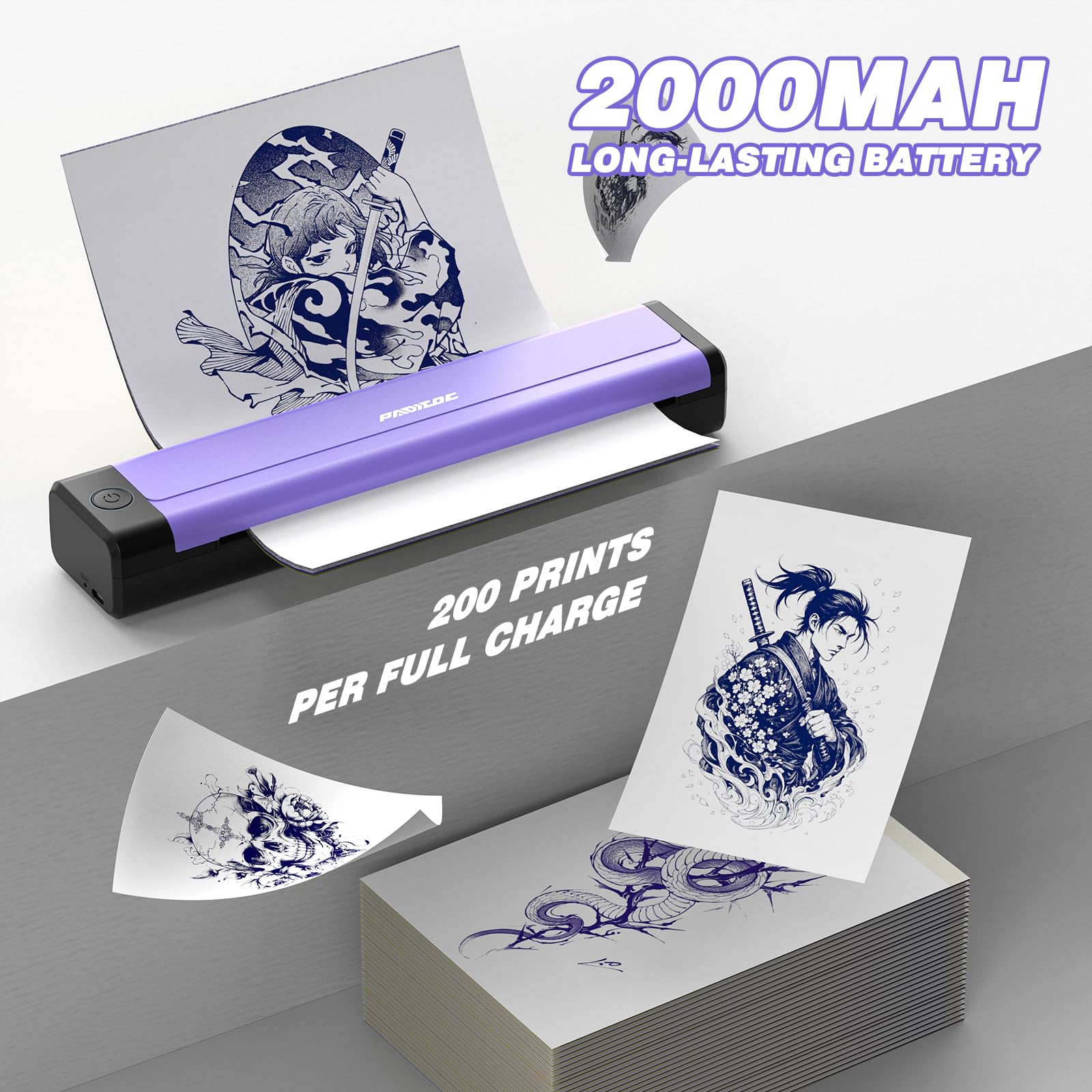 Padieoe 2000mAh rechargeable battery supports multiple sessions between charges