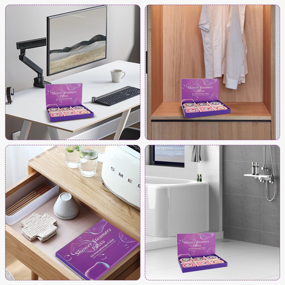 Pahxu Shower Steamer travel case image showing on-the-go aromatherapy option.