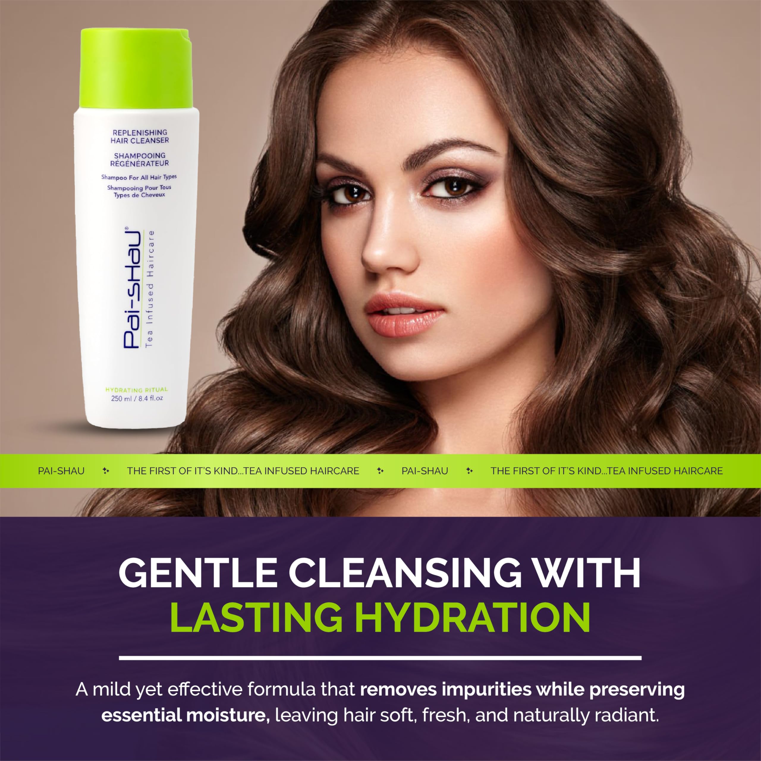 Pai-Shau hair with glossy, soft finish after use.