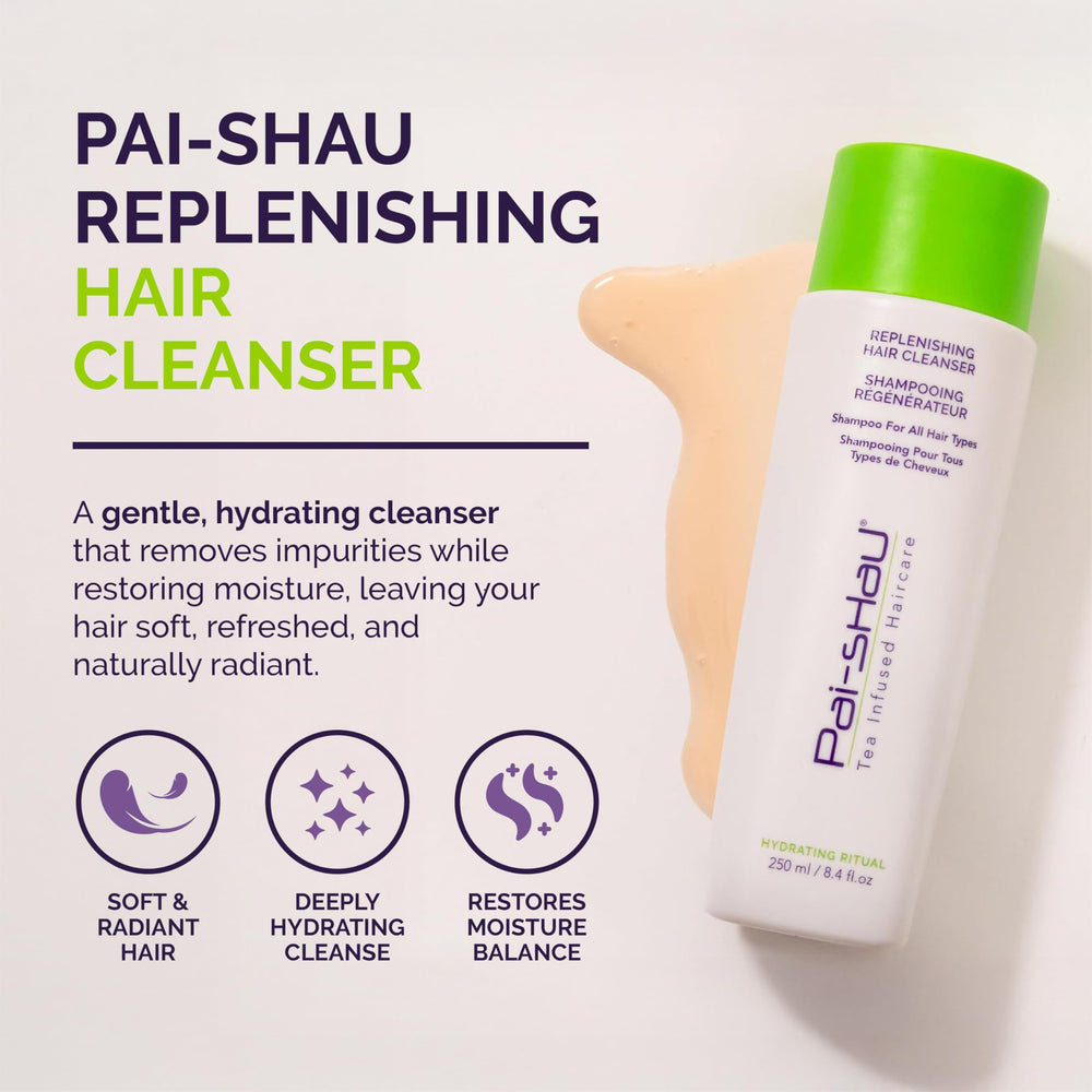 Pai-Shau Replenishing Cleanser lather closeup highlights gentle, non-stripping cleansing.