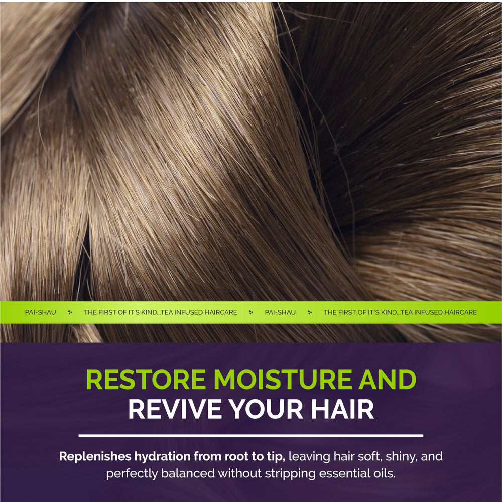 Pai-Shau Replenishing Cream Conditioner being applied for frizz reduction