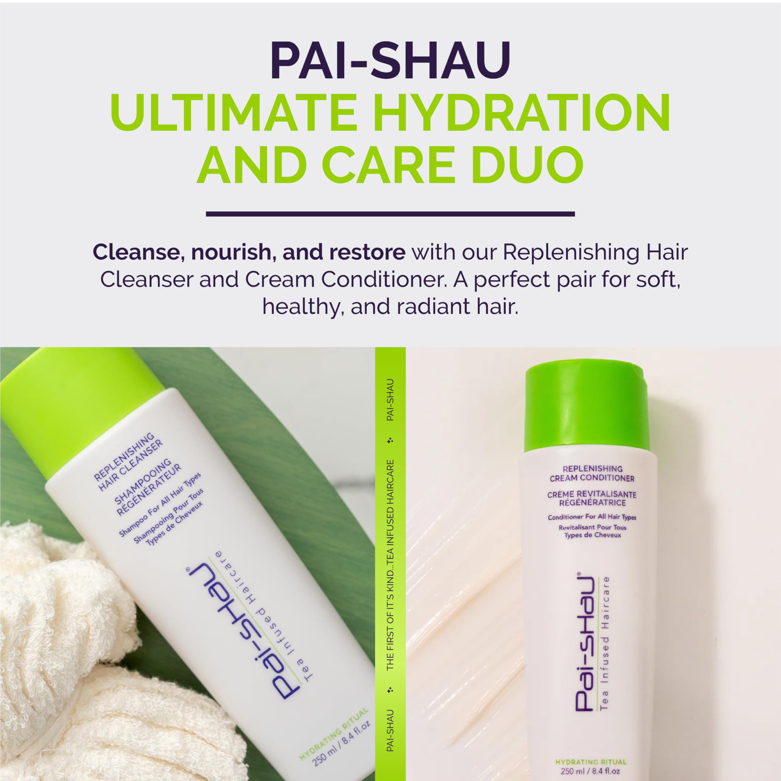 Pai-Shau Replenishing Cream Conditioner bottle highlighting deep hydration for soft hair