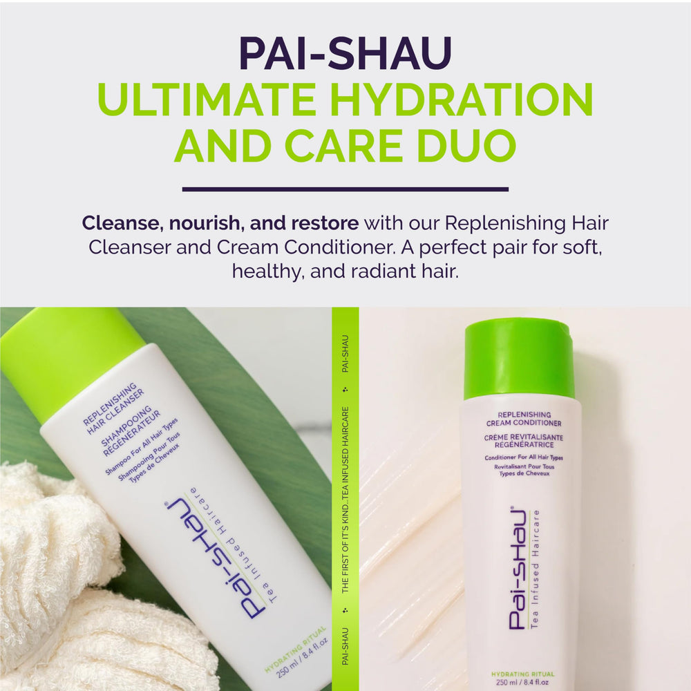 Pai-Shau Replenishing Cream Conditioner bottle highlighting deep hydration for soft hair