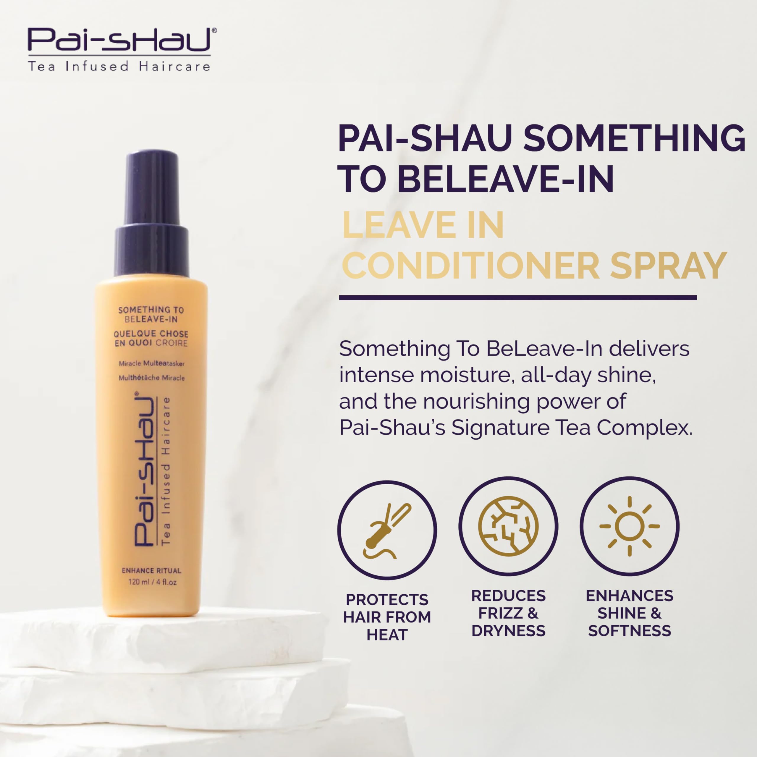 Pai-Shau Something To BeLeave-In spray being dispensed for detangling use