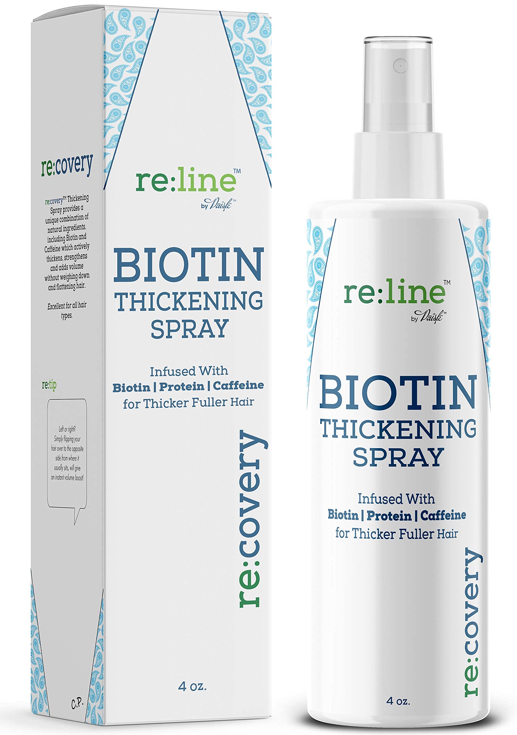 Paisle Botanics biotin spray bottle showing sleek design and instant volume