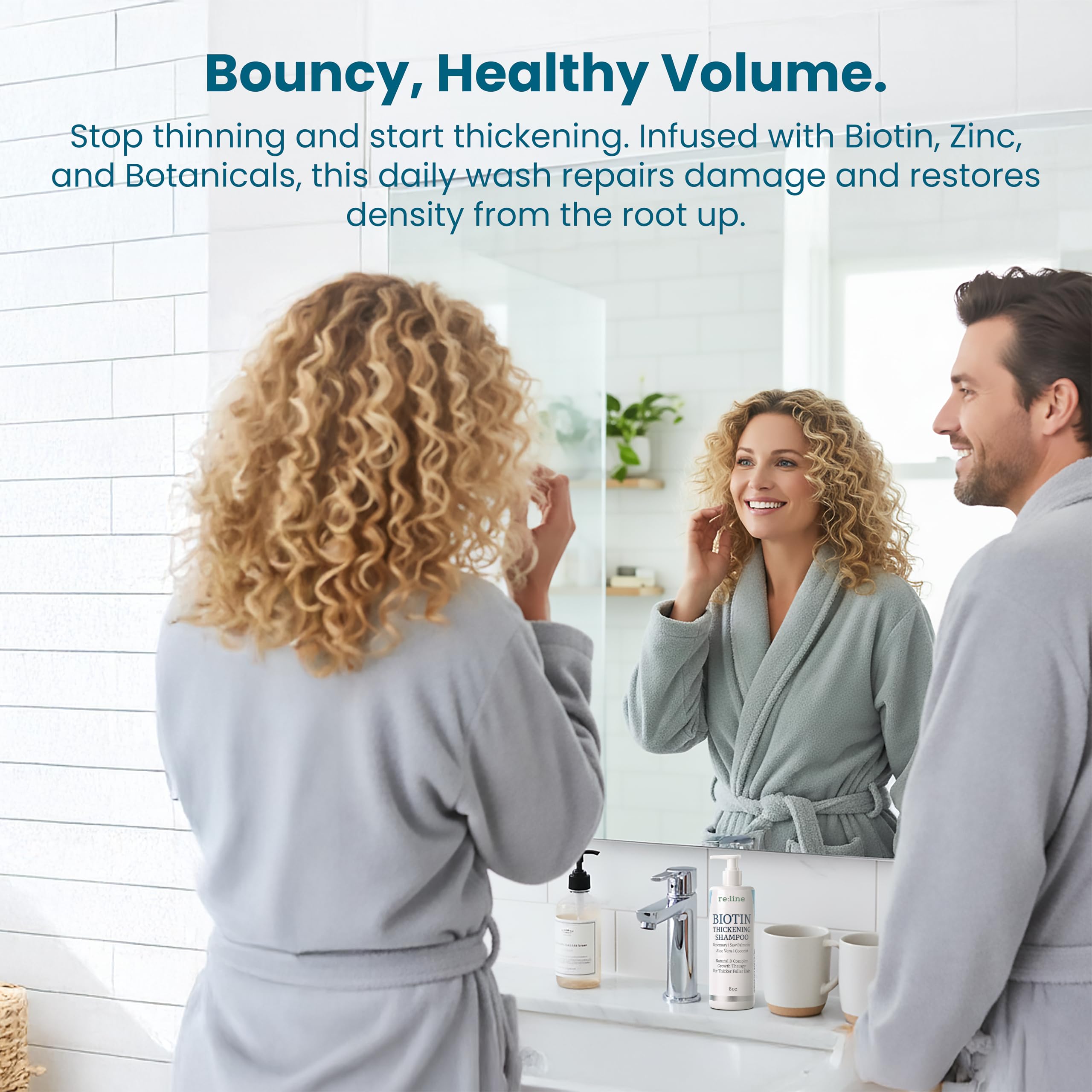 Paisle Botanics Biotin Thickening Shampoo close-up emphasizes plant-based botanicals and hydrolyzed rice protein.