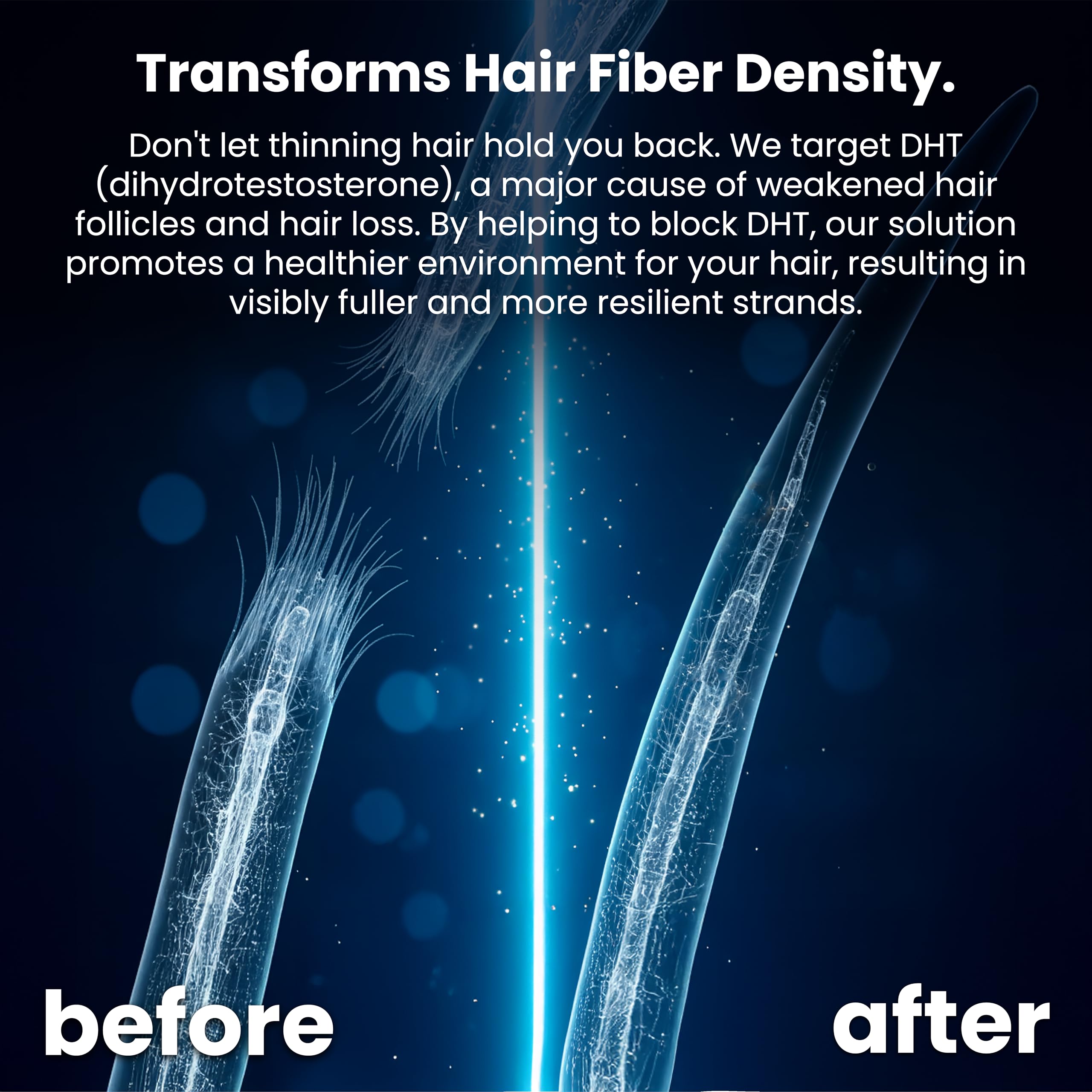 Paisle Botanics Biotin Thickening Shampoo highlights scalp-stimulation action in the bottle image.