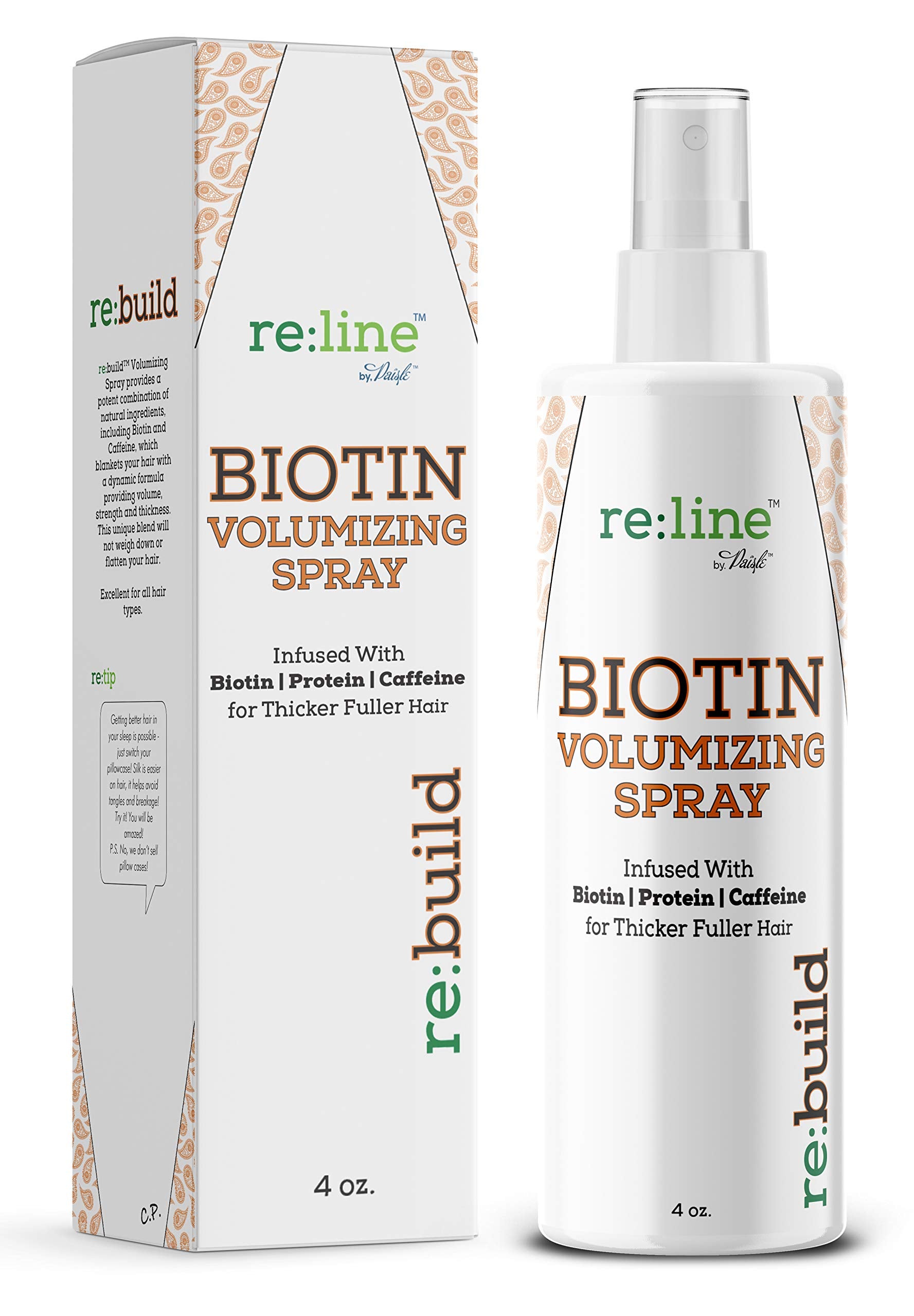 Paisle Botanics Biotin Volumizing Spray application—easy spray for quick refresh and lift.