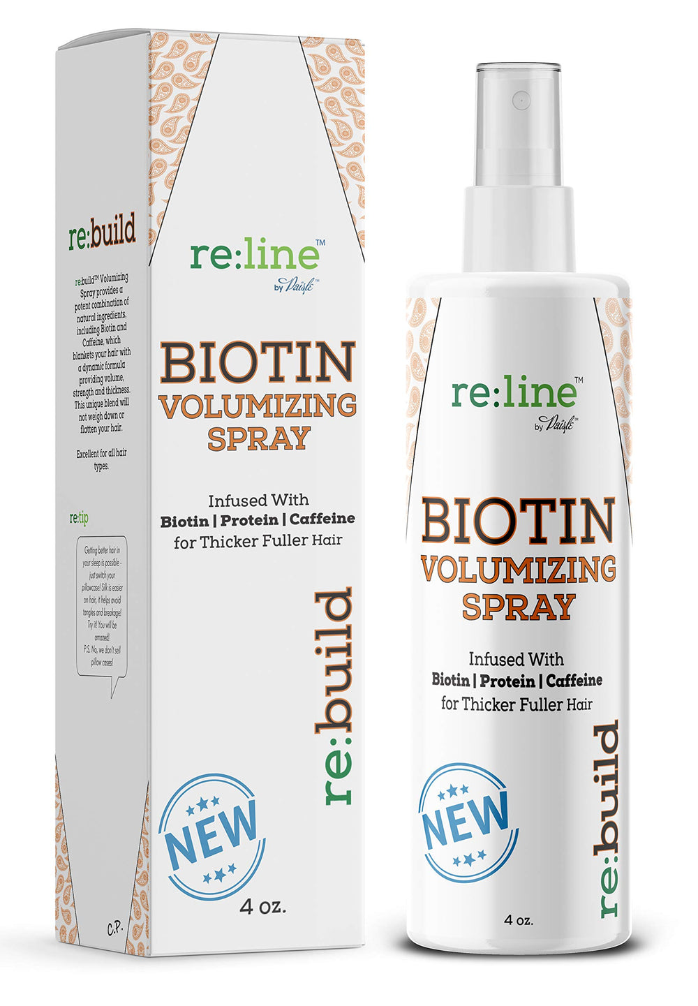 Paisle Botanics Biotin Volumizing Spray bottle—compact styling aid for instant lift and texture.