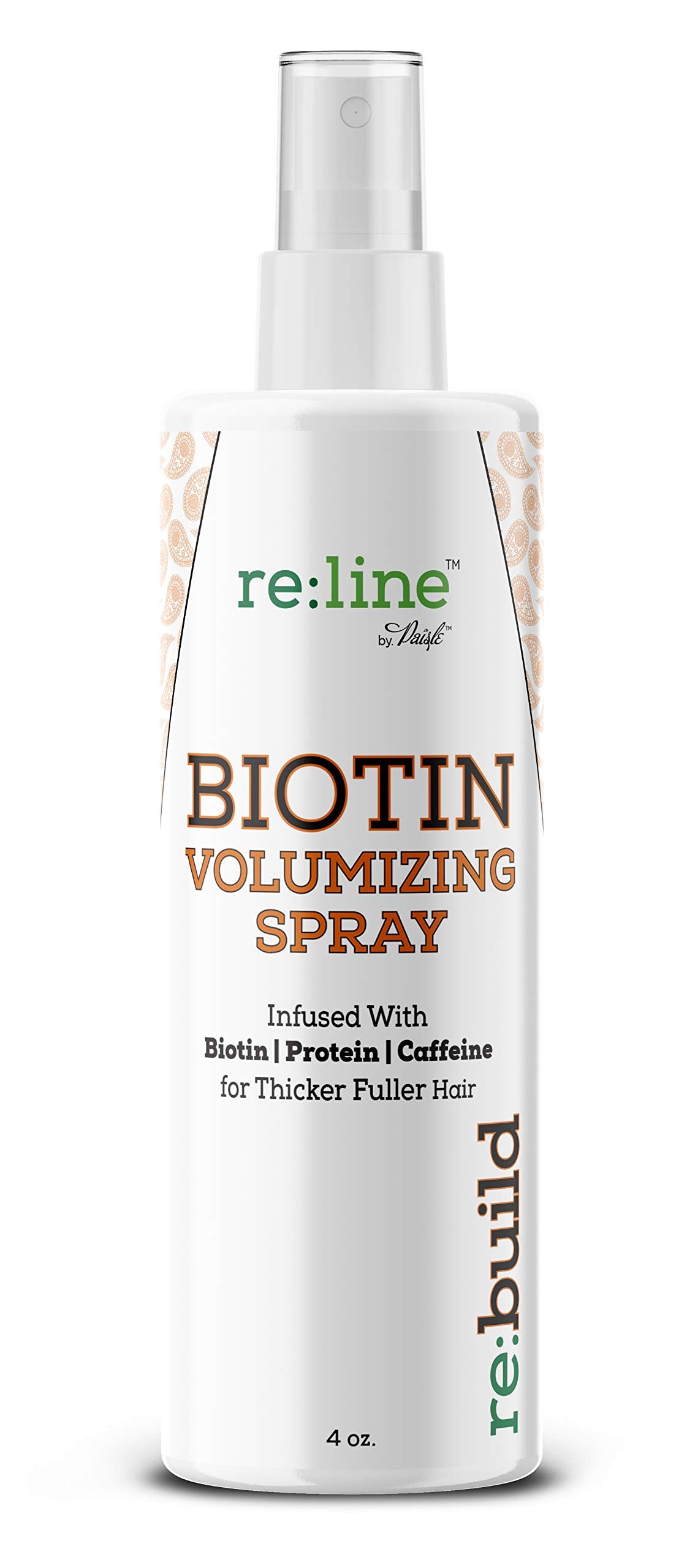 Paisle Botanics Biotin Volumizing Spray packaging—paraben-free, sulfate-free formula for color-safe use.