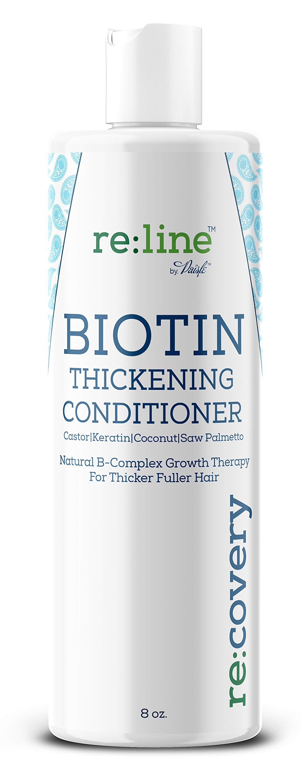 Paisle Botanics RE:COVERY packaging highlights sulfate-free, color-safe formula.
