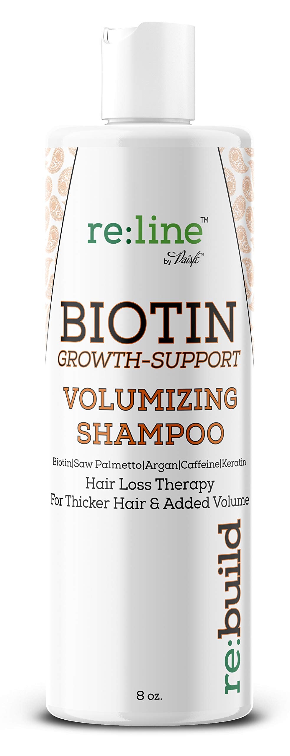 Paisle Botanics Volumizing Biotin Shampoo bottle pour for fuller-looking hair.