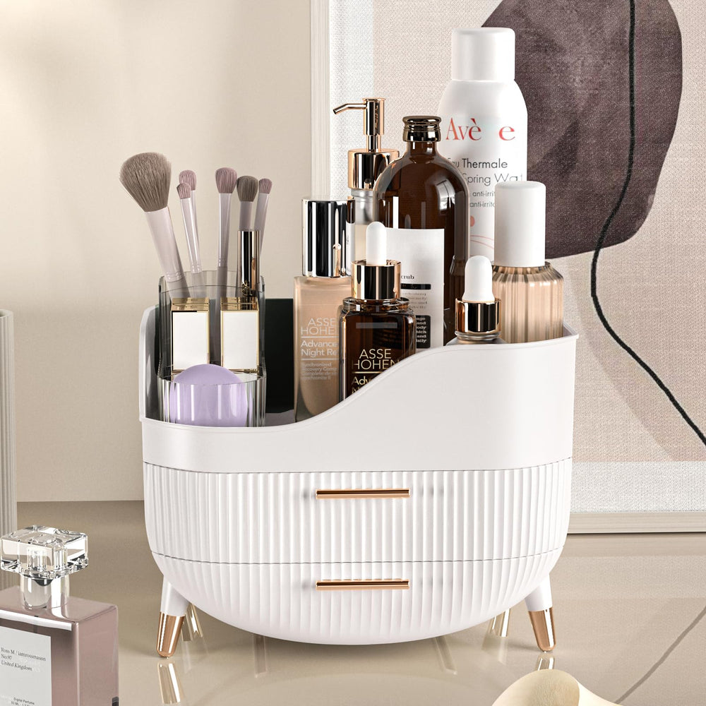 Pajiriona bathroom countertop organizer tidies skincare and makeup essentials