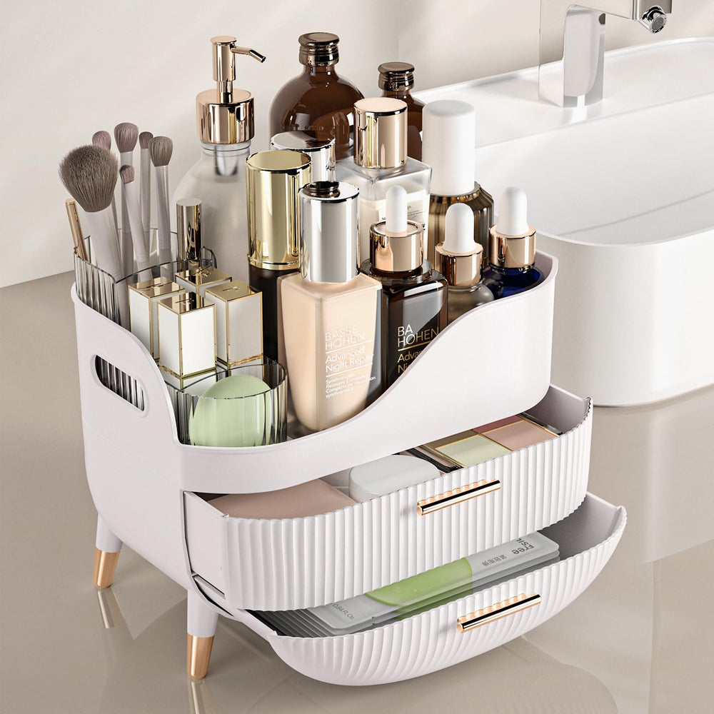 Pajiriona cosmetic storage box with large capacity for tall skincare bottles