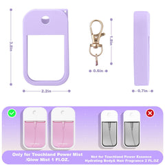 Palksky hand sanitizer case shows flawless-fit for Power Mist and Glow Mist bottles.
