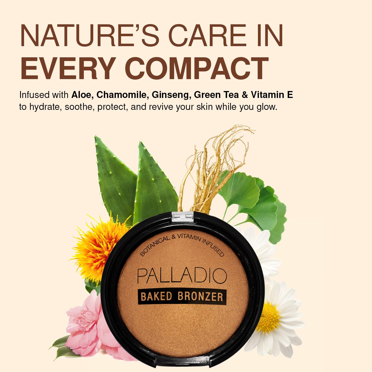 Palladio Baked Bronzer side-view demonstrates seamless blend