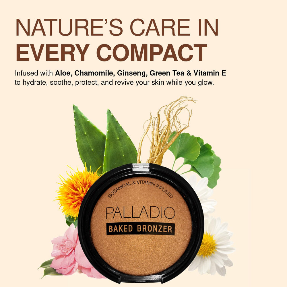Palladio Baked Bronzer side-view demonstrates seamless blend