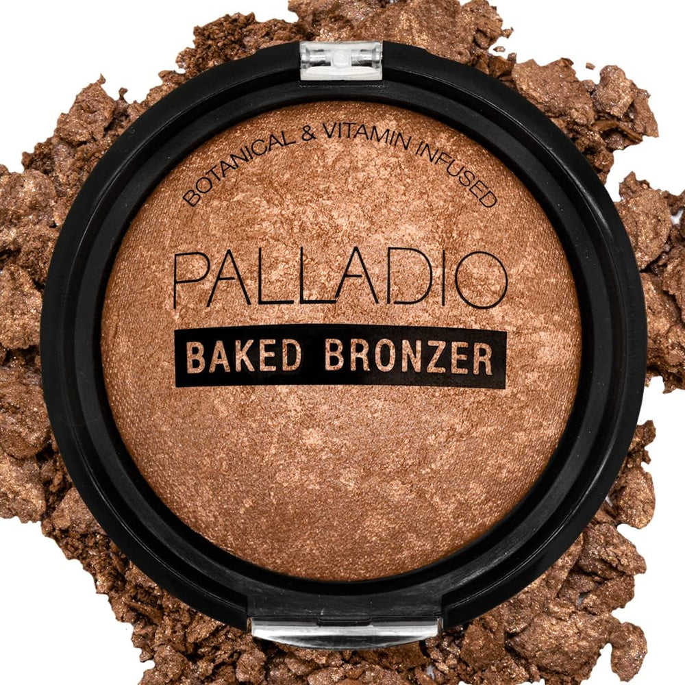 Palladio Baked Bronzer compact delivers luminous tan color for an all-day glow