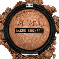 Palladio Baked Bronzer compact delivers luminous tan color for an all-day glow