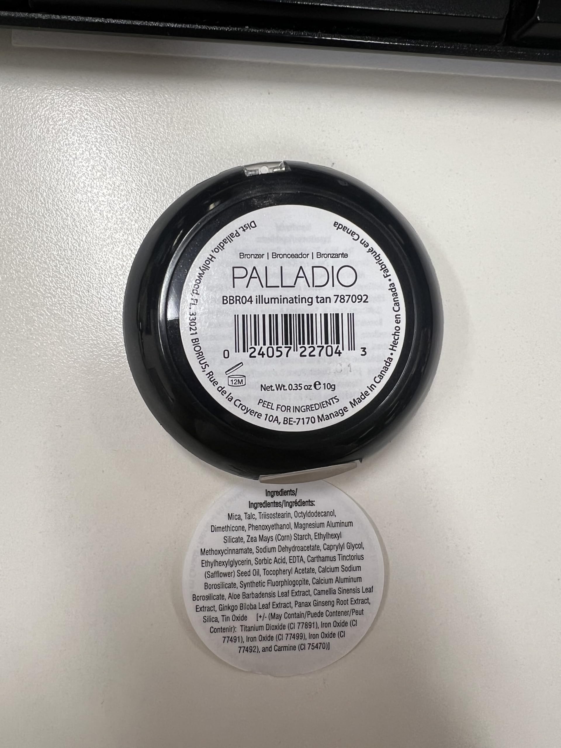 Palladio Baked Bronzer packaging close-up emphasizes cruelty-free vegan formula